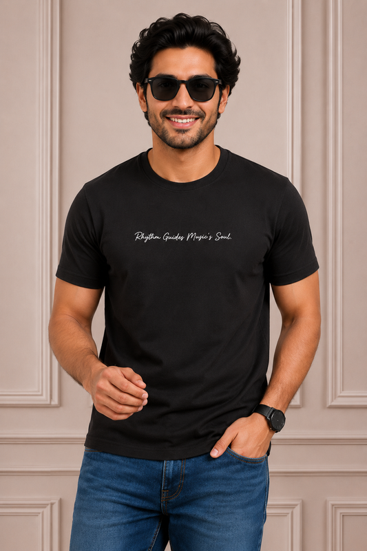 Rhythm Guides Music's Soul Graphic T-Shirt – Classic Black | Premium Cotton Casual Wear