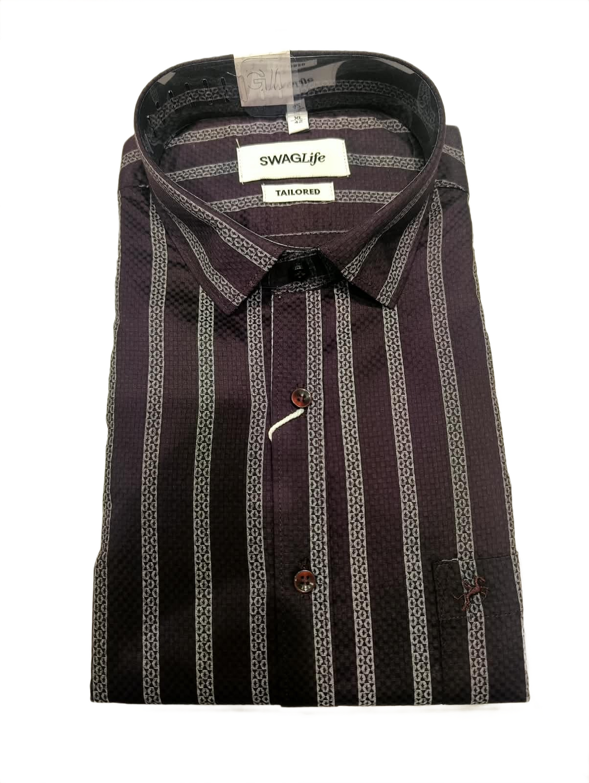 Dark Mauve  Printed Formal Shirt for Men
