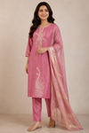 Rose Pink Kurti Pant & Dupatta Set