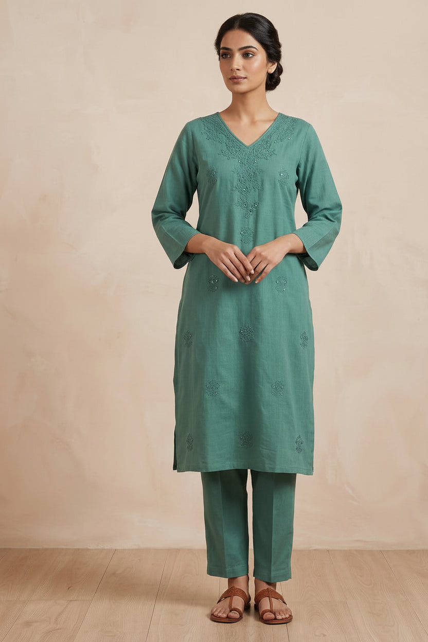 : Women’s Embroidered Kurta Set