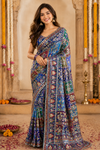 Royal Blue Mirror Work Designer Saree – Traditional Elegance Collection
