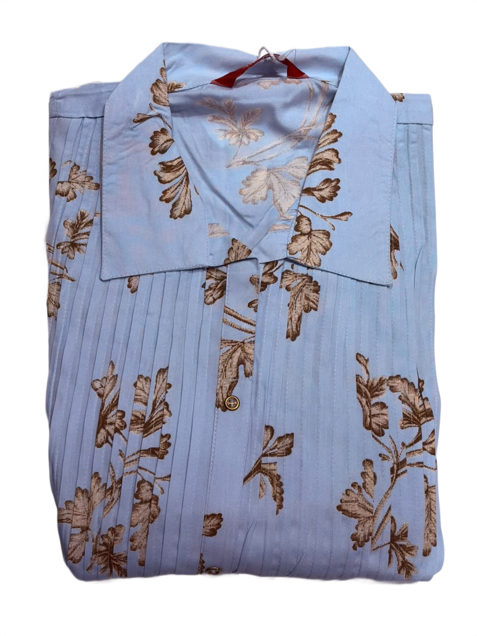 Sky Blue Floral Printed Shirt Dress