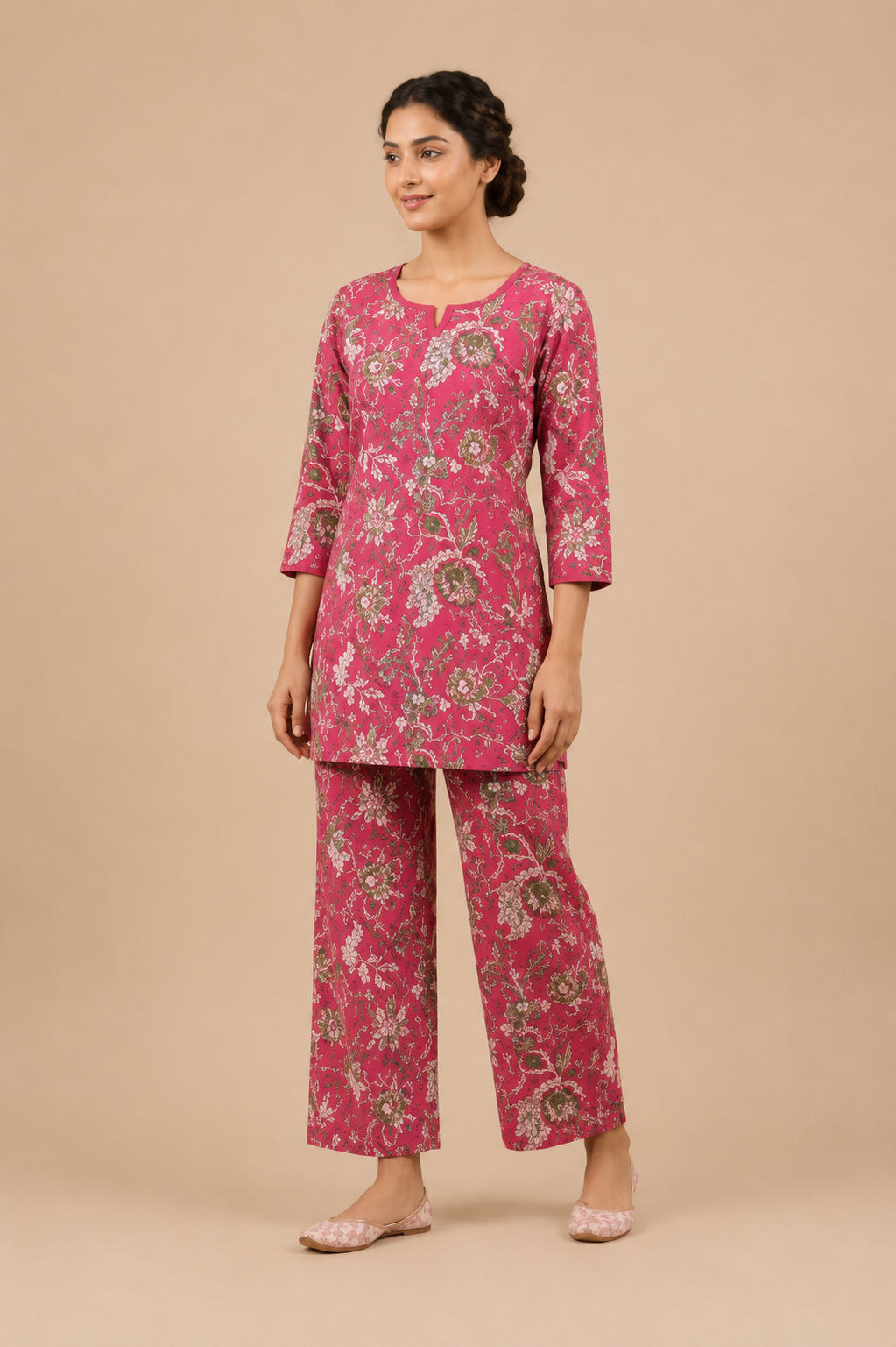 Women Floral Printed Cotton Co-Ord Set