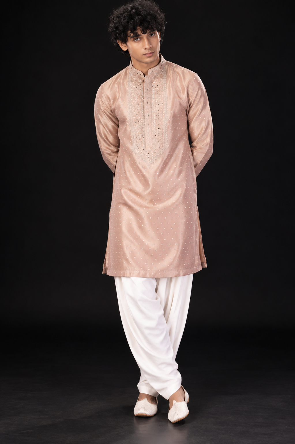 Blush Pink Embroidered Festive Kurta