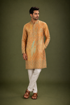 Mustard Gold Printed Men’s Festive Kurta