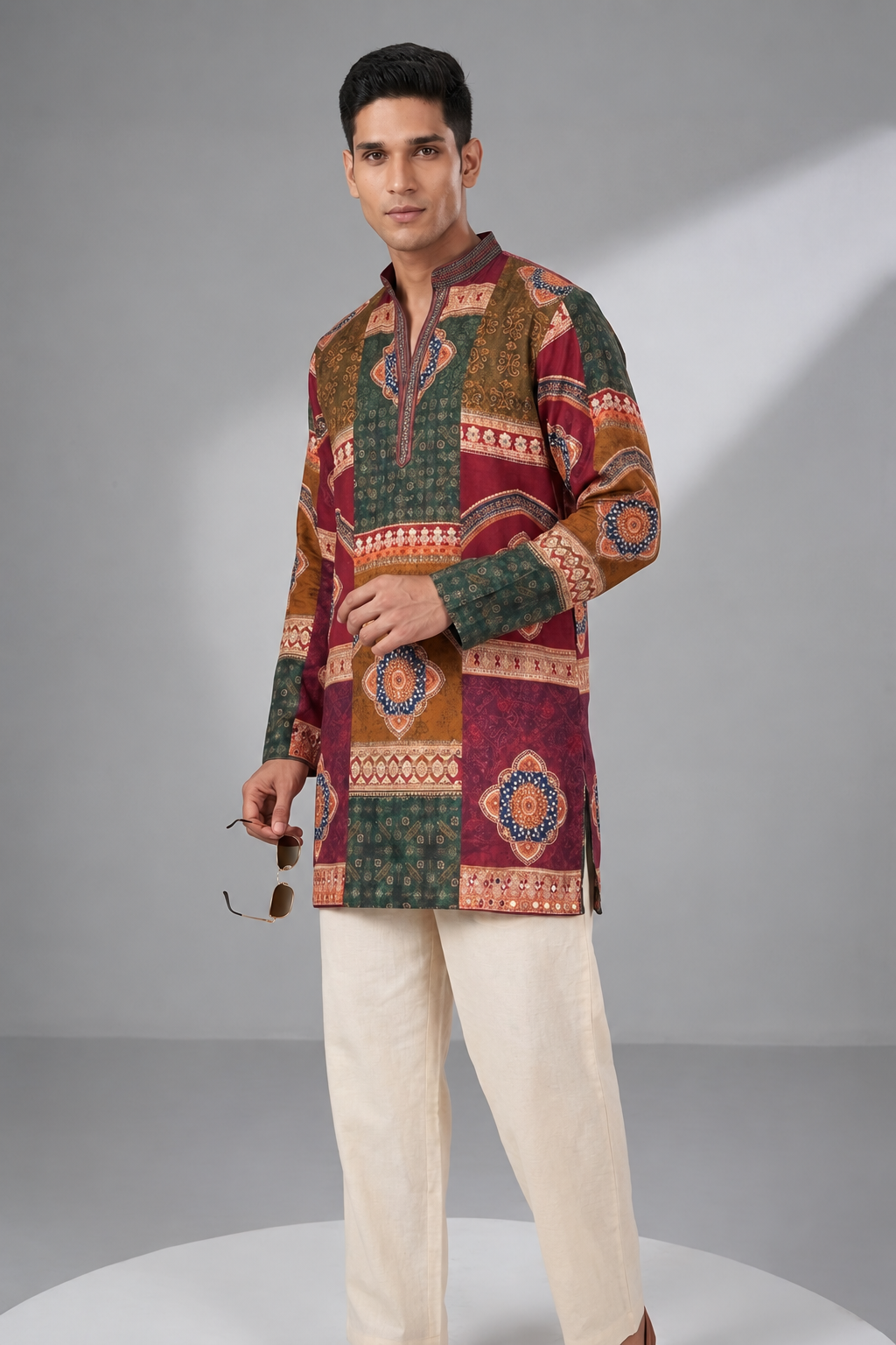 Multicolor Printed Festive Kurta