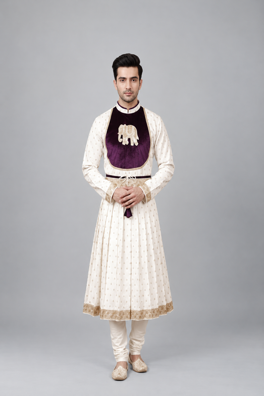 Elephant Motif Peshwai Outfit