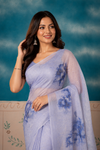 Designer Organza Saree with Floral Print
