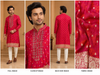 Royal Rani Pink Embroidered Festive Kurta for Men