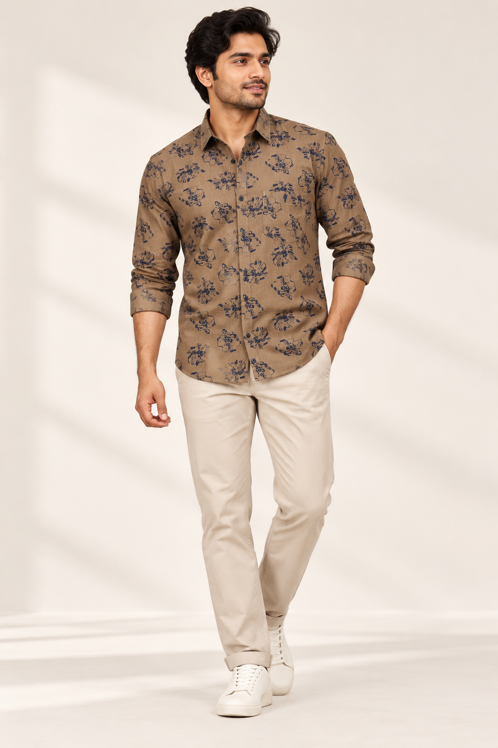 Men’s  Floral Print Casual Shirt