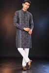 Black Printed Men’s Festive Kurta