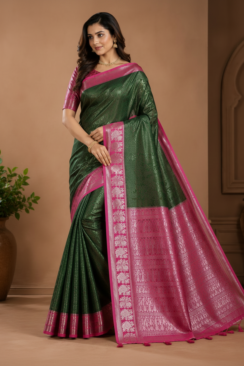 Women’s Dark  Border Silk Saree