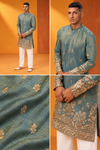 Teal Elegance Embroidered Kurta Set