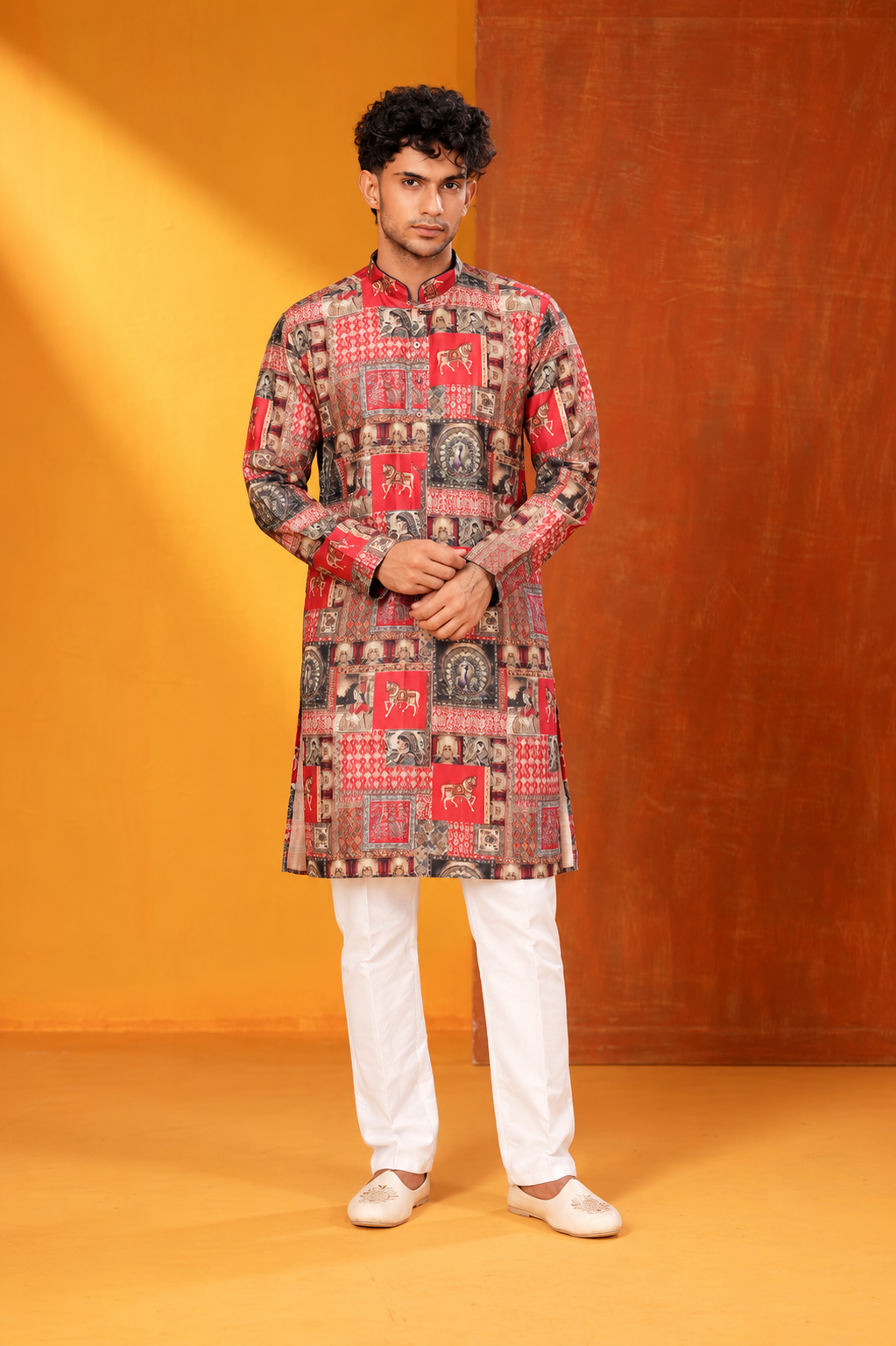 Heritage Patchwork Printed Kurta Set
