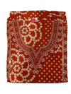 Rust Orange Printed Cotton Kurta Set with Matching Dupatta