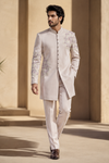 Ivory Embroidered Indo-Western Jodhpuri Suit