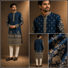 Royal Navy Blue Heavily Embroidered Kurta