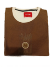 Men's Textured Brown Crew Neck T-Shirt