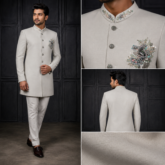 Ivory Embroidered Jodhpuri Suit