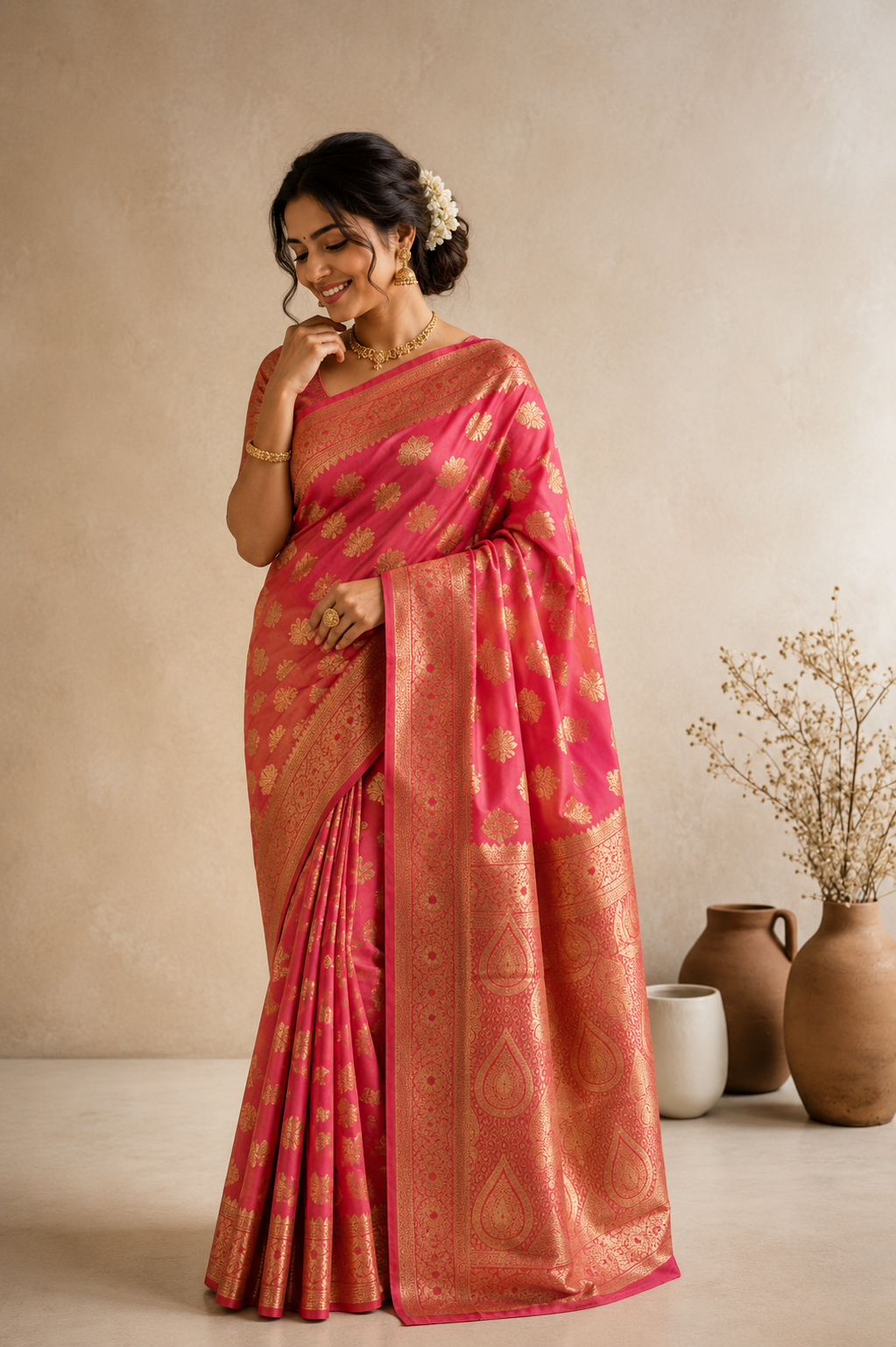 Elegant Turquoise Blue Banarasi Silk Saree with Rich Gold Zari Weaving