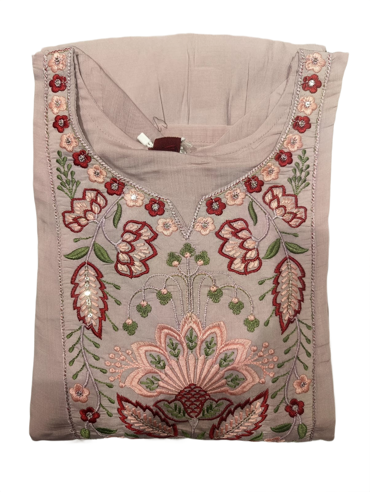 Blush Pink Floral Embroidered Kurta, Pant & Dupatta Set