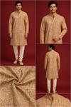 Beige Paisley Printed Festive Kurta