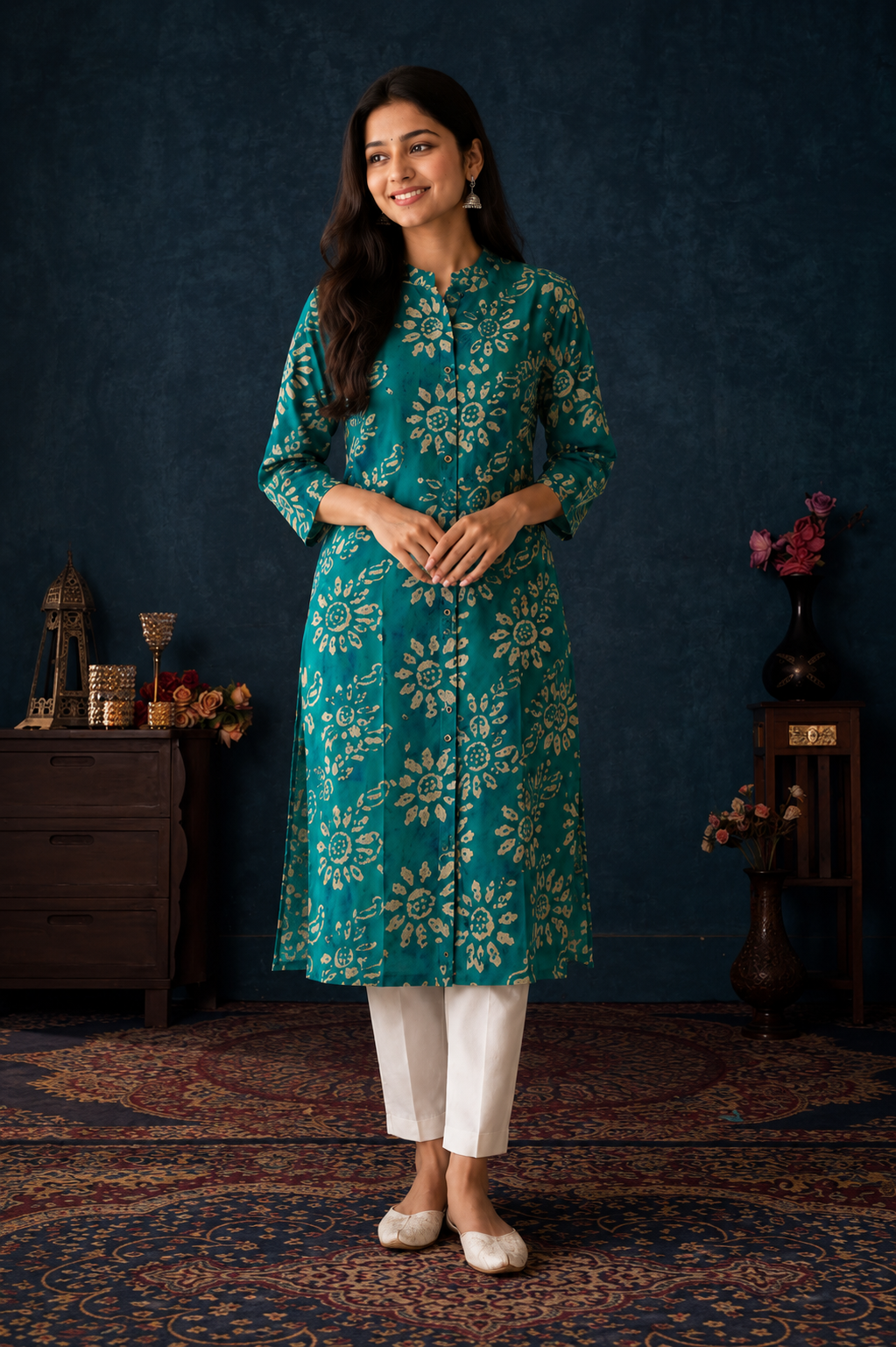 Floral Printed A-Line Kurti