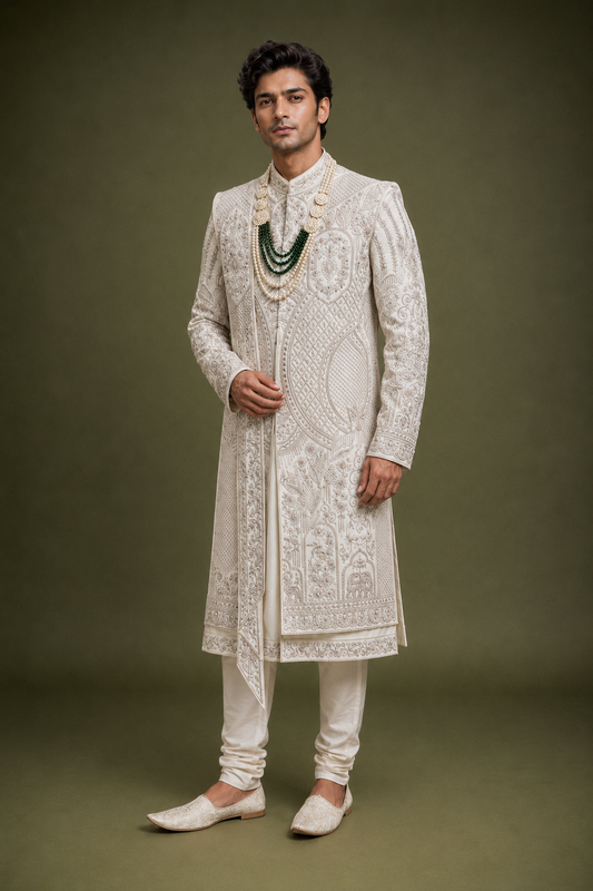 Ivory Royal Heritage Embroidered Sherwani