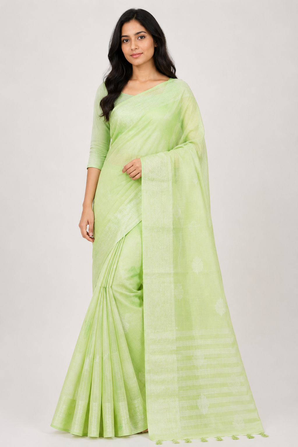 Sunflower Linen Saree  Elegance