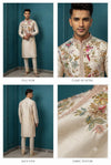 Ivory Floral Embroidered Festive Kurta