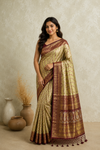 Elegant Saree with Magenta Zari Border