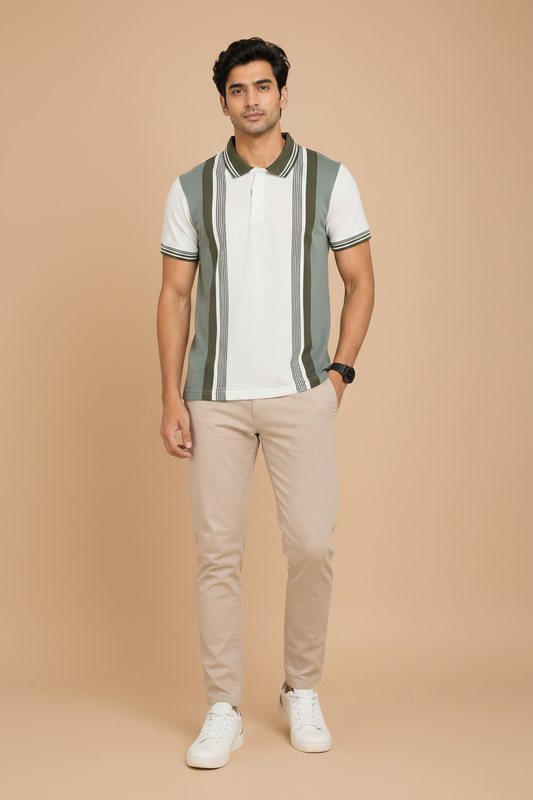 Men’s  Striped Polo T-Shirt