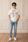 Men's White "NEW YORK" Graphic Printed T-Shirt | Premium Casual Cotton Tee