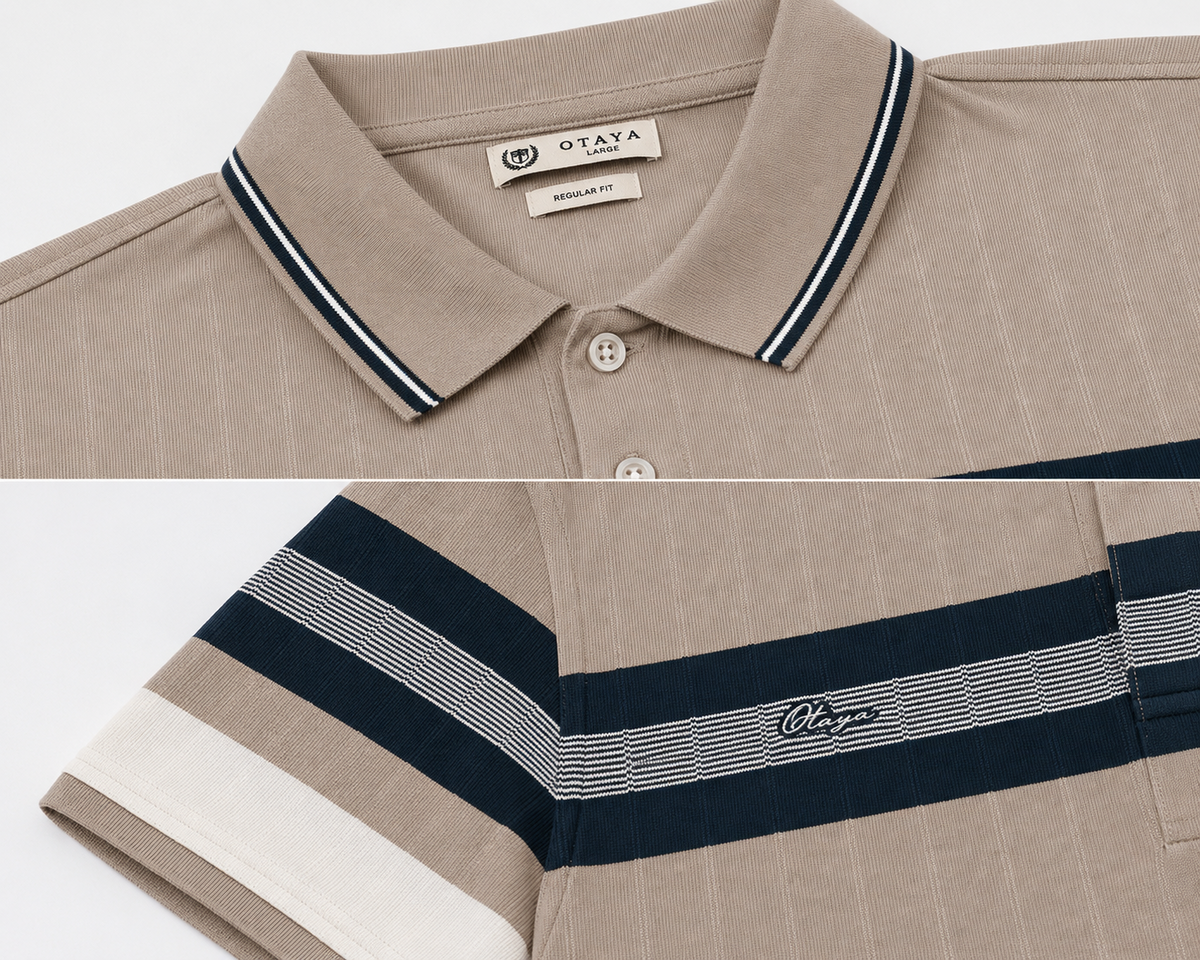 Men's Premium Striped Polo T-Shirt | Smart  Cotton Blend Polo