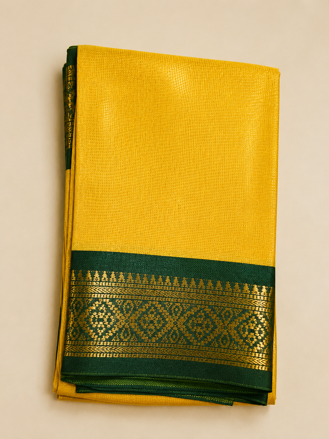 Elegant  Saree with Rich Green Zari Border