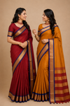 Royal Silk Blend Saree with Gold Zari Border