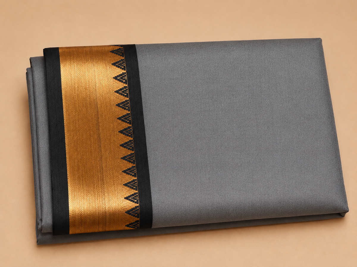 Elegant Saree with Rich Gold & Black Border