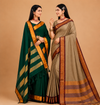 Emerald  Traditional Saree with Golden Zari Border