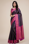 Royal Navy Blue & Magenta Traditional Silk Saree