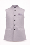 LIGHT GREY SOLID NEHRU JACKET