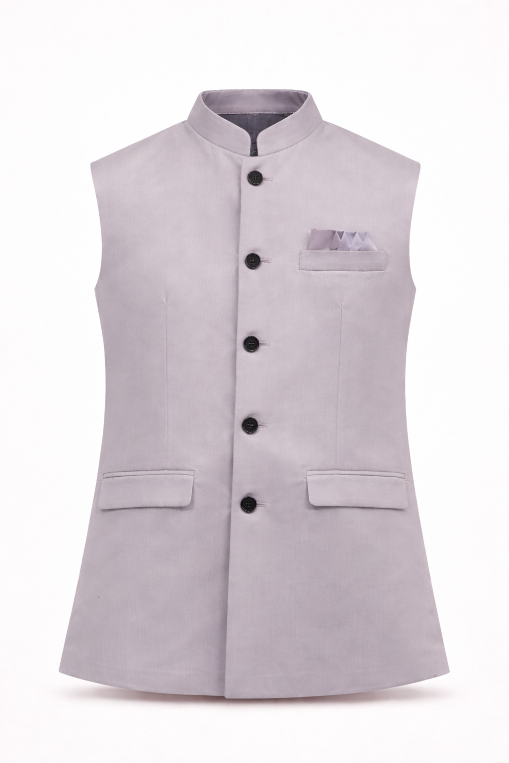LIGHT GREY SOLID NEHRU JACKET