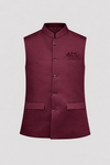 MAROON SOLID NEHRU JACKET