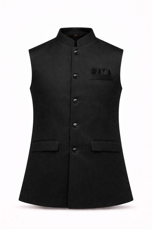 Classic Black Nehru Jacket for Men