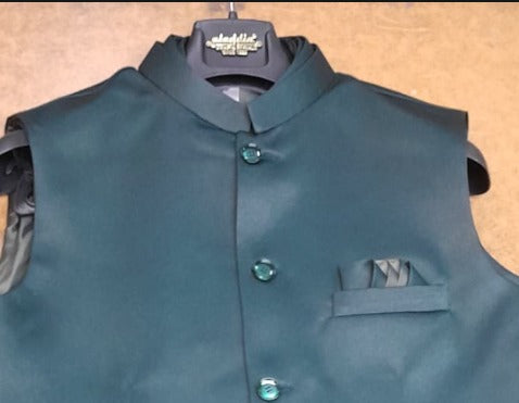 Bottle Green Premium Nehru Jacket for Men | Designer Ethnic Waistcoat