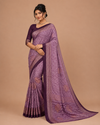 Women’s Printed Saree with Navy Blue Border
