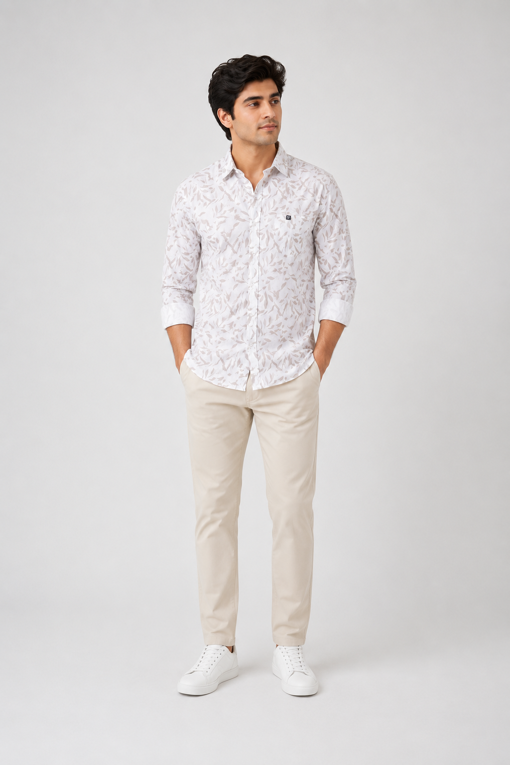Sky Leaf Print Premium Casual Shirt for Men