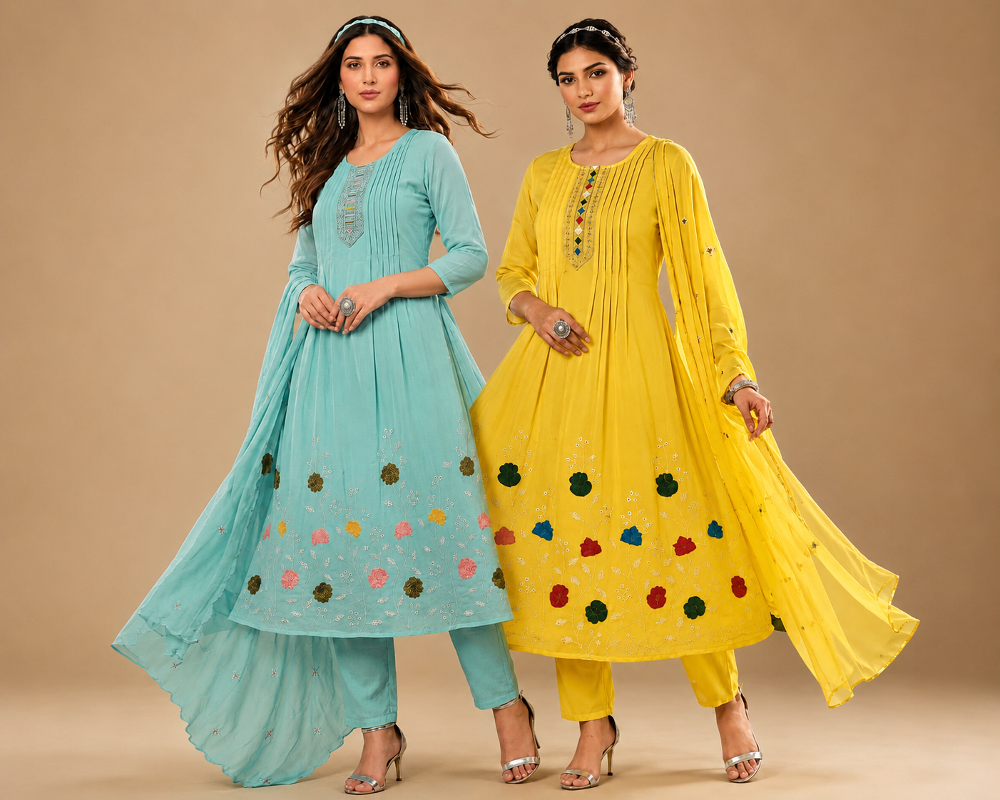 Women’s Embroidered Anarkali Kurta Set