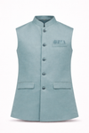 LIGHT TEAL SOLID NEHRU JACKET