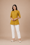 Women’s Emerald Printed Cotton Short Kurti Top