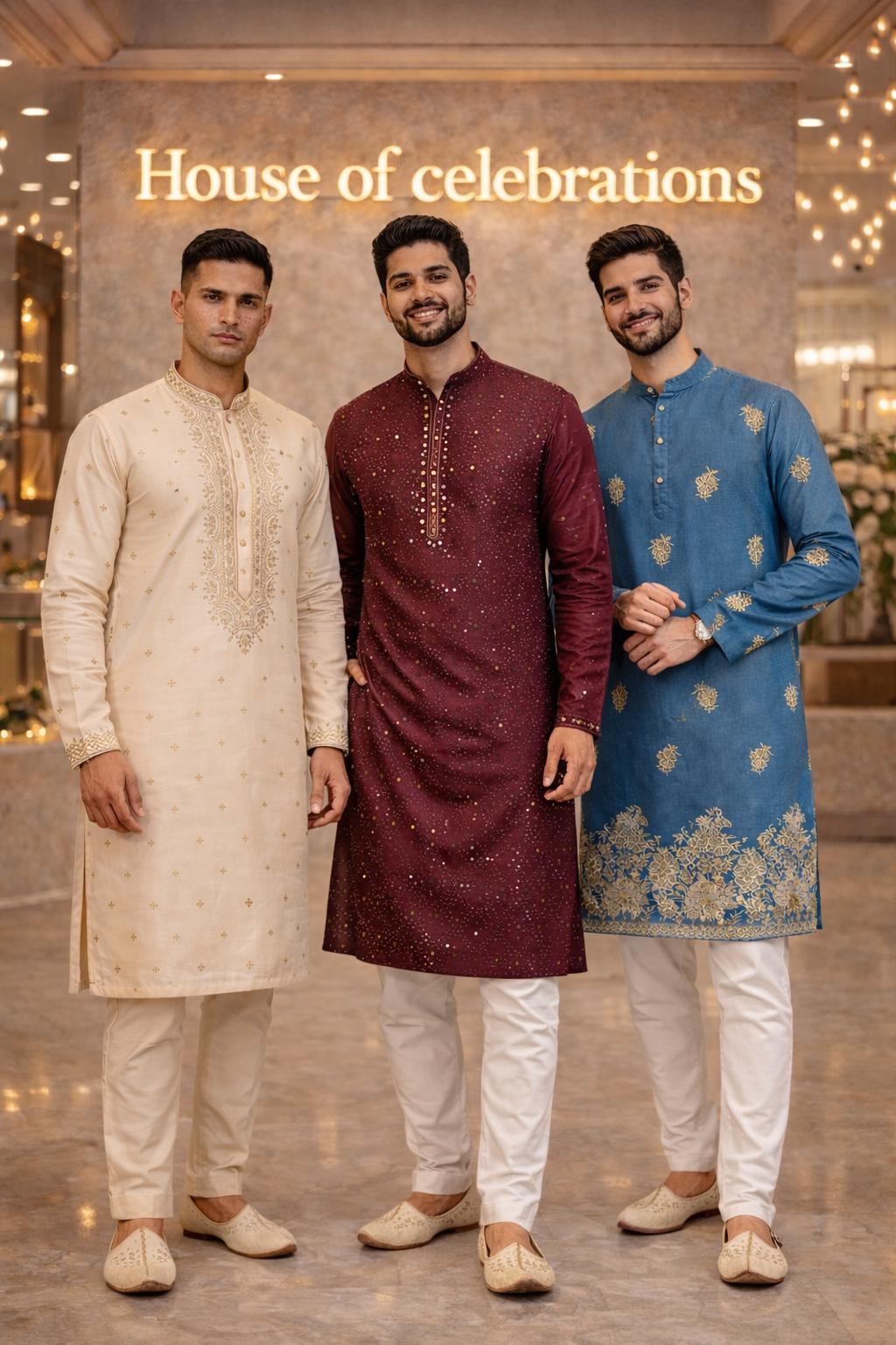 Men’s Premium Maroon Embroidered Kurta Set